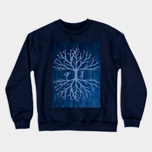 Grounded Trees and Humans Yoga Rain Graphic Crewneck Sweatshirt